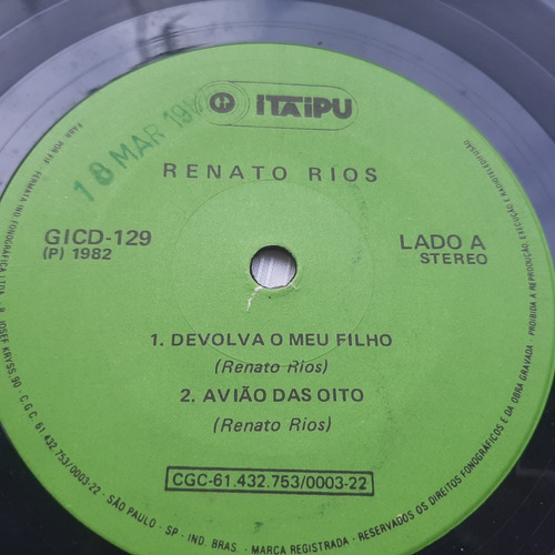 Renato Rios - Devolva O Meu Filho/ Avião Das Oito Compacto (Usado)