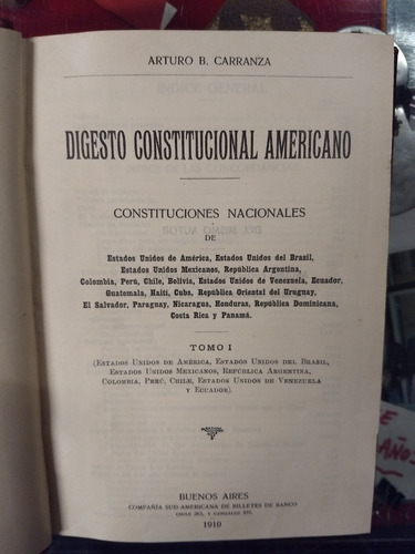Digesto Constitucional Americano - Arturo B. Carranza