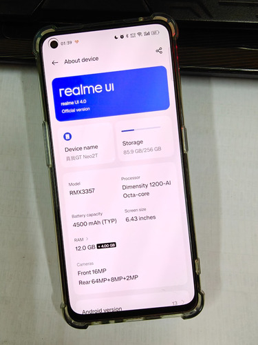 5g Celular Realme Neo 2t 12g+256g Doble Sim 120hz Patalla