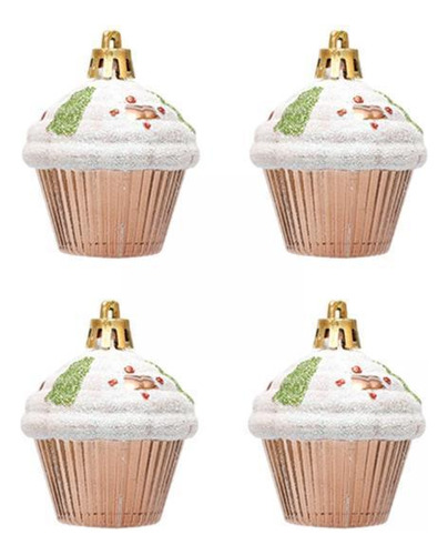 2 X 4 Adornos Navideños Para Cupcakes, Adornos Para Colgar