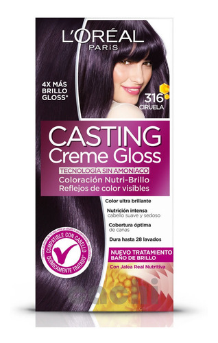 Tinta Loreal Casting Sin Amoniaco 316 Ciruela