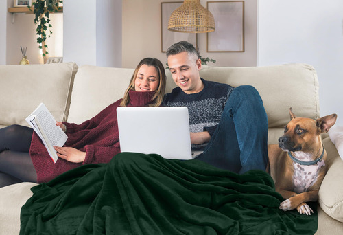 Manta Polar Blanket Utopia, Tamaño Completo, Color Verde Bos