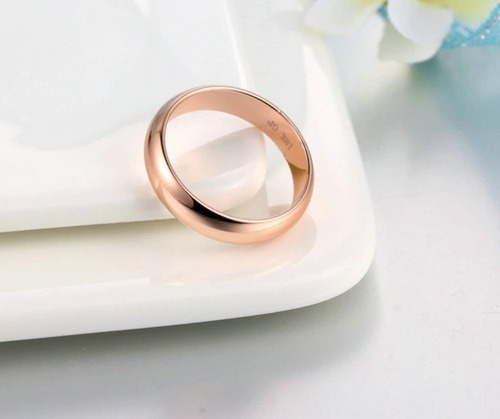 Imagen 7 de 9 de Anillo Compromiso Argolla Clásica Rose Gold Boda Regalo