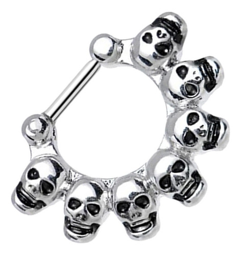 Piercing De Anillo De Nariz Con De Septo De Calavera De
