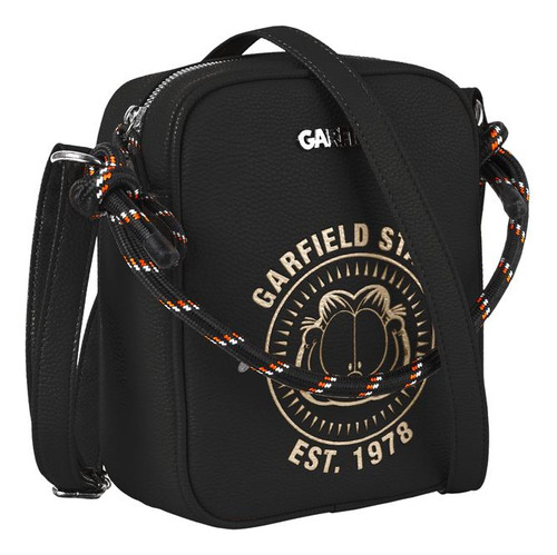 Bolsa Feminina Pequena Garfield State Transversal Cor Preto