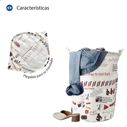 Imagen 3 de 7 de Cesto De Ropa Sucia Canasto Lavadero Estampados Juguetes