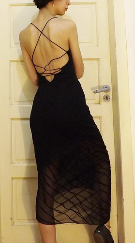 Vestido Negro Fiesta Mujer. Sensation Talle 1