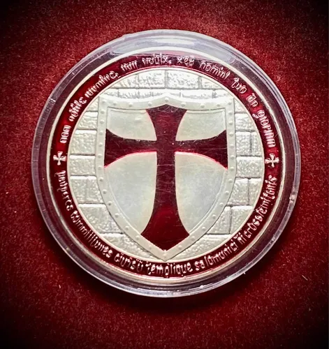 Medalla O Token Caballeros Templarios Cruz Roja Mason Onza