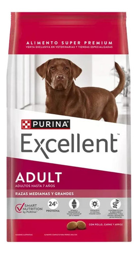 Purina Excellent Adulto Pollo Y Arroz 12kg