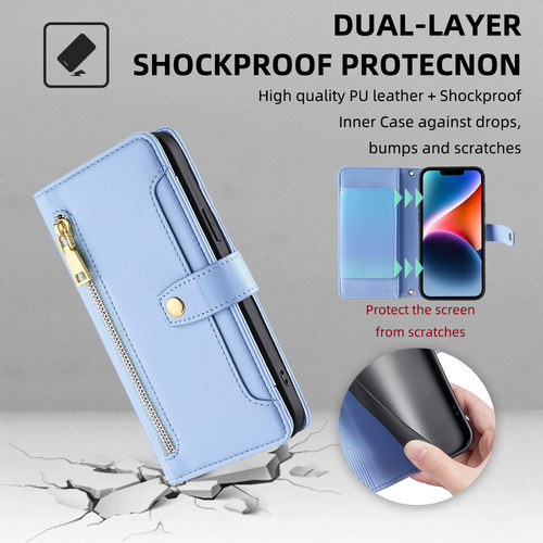 Funda De Cuero Para iPhone Carcasa De Bolsa Con 2 Correa