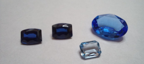 Piedras Facetadas Zafiro Sintético Ideal Anillos Gemelos