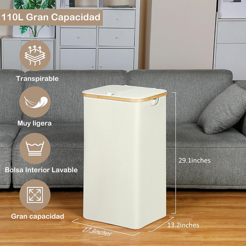 Cesto De Ropa Sucia Con Tapa - Liyuan 110l Cesto De Ropa S