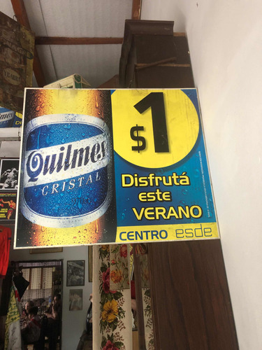 Cartel Doble Faz Quilmes Un Peso Original De Época