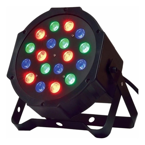 Canhão Refletor Led Par 64 18 Leds 1w Rgb Display Digital