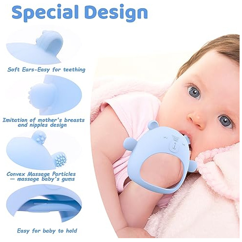 Baby Teething Toys, 3 Pcs Teethers Set For 0-6, 3-6 Mon...