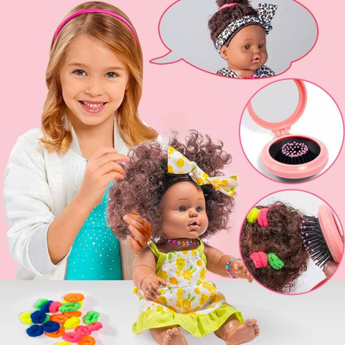 Muñeca De Plástico Muñeca Negra Juguete Con Accesorios