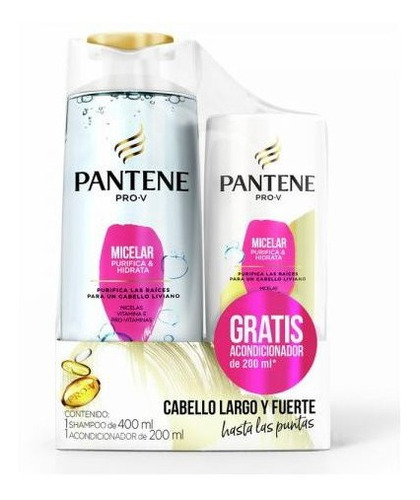 Pack Pantene Sh. 400 Ml + Ac. 200 Ml Micelar