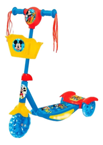 Monopatín Infantil Mickey 3 Ruedas Con Luces Y Música Azul Mickey Mouse