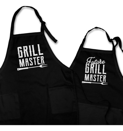 Grill Master And Future Juego Delantal Para Padre Hijo Dia