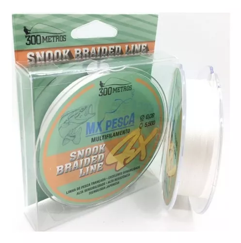 Linha Multifilamento 0,08mm 12lbs Snook Mx Pesca Branca 300m