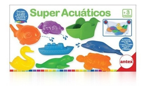 Antex Super Acuáticos Juguete Bebe Animalitos Auga Con Red