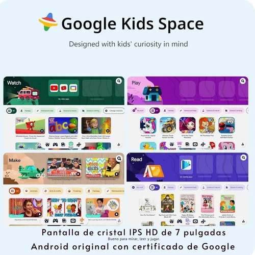 Tablet 7 Pulg Para Niños Con Funda Silicona Sistema Android Azul