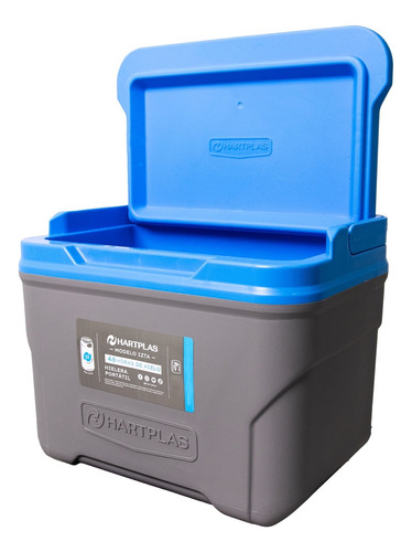 Hielera Grande Y Chica Hartplas Rigida Combo 52 Qt Y 9 Qt Gris/azul