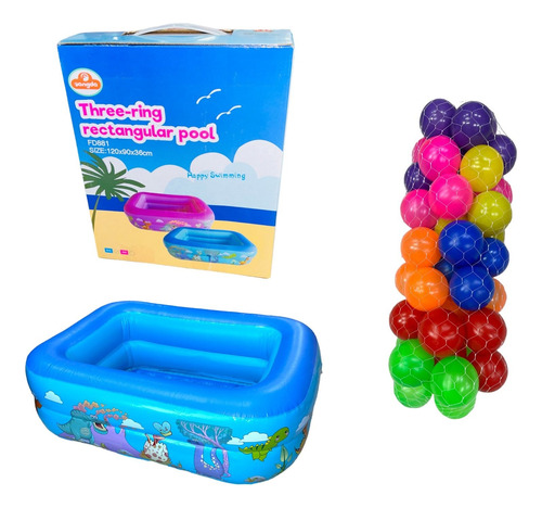 Piscina Inflable Mediana Acolchada + 200 Pelotas + Inflador