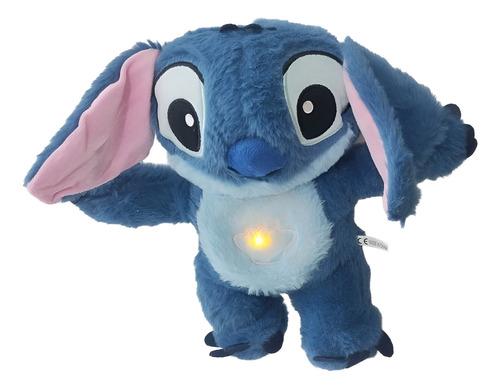 Peluche Stitch Repira - Suave Y Adorable+ Pilas Azul