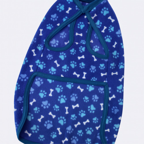 Poncho Polar Chaleco Estampado Perros Ropa Invierno Abrigo Talle 9 --- Huesitos