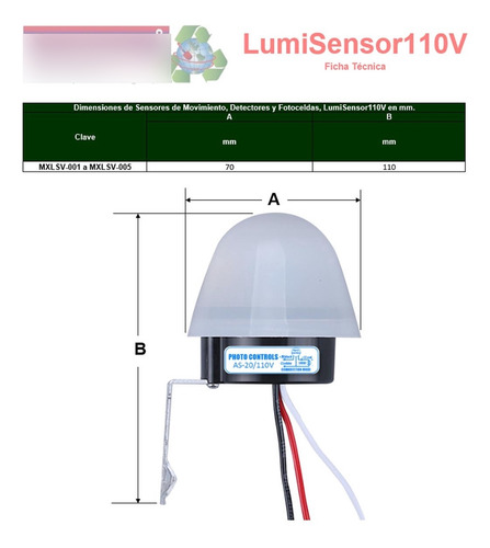 Sensores De Luz En Parques, Mximn-003, 3pzas, 220v, 10a, 60h