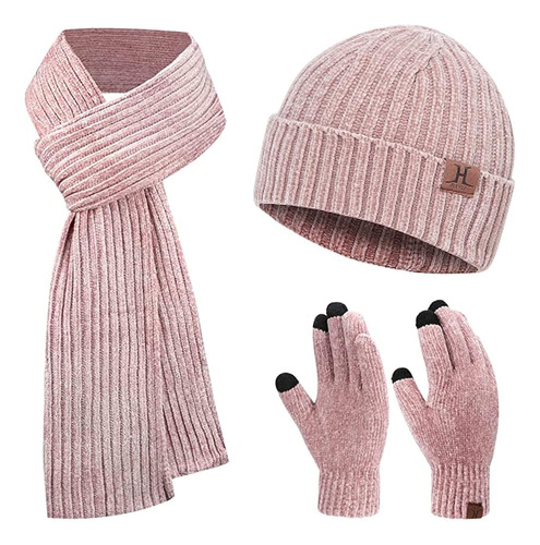 Mosandon Knit Set, Soft Warm Beanie, Touch Screen Unisex