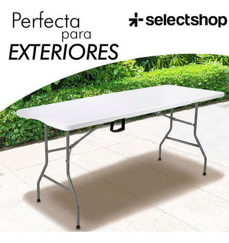 Mesa Plegable Para Jardín, 1.8 M, Plástico Resistente