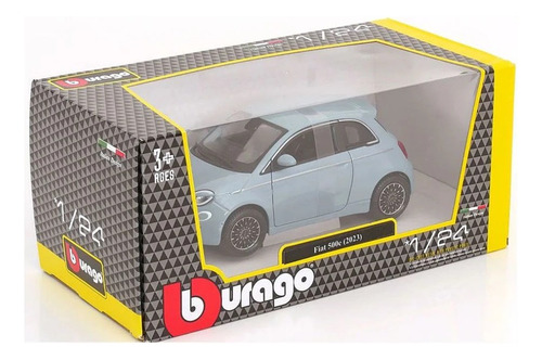 Miniatura Carro Fiat 500e 2023 1:24 Burago Azul