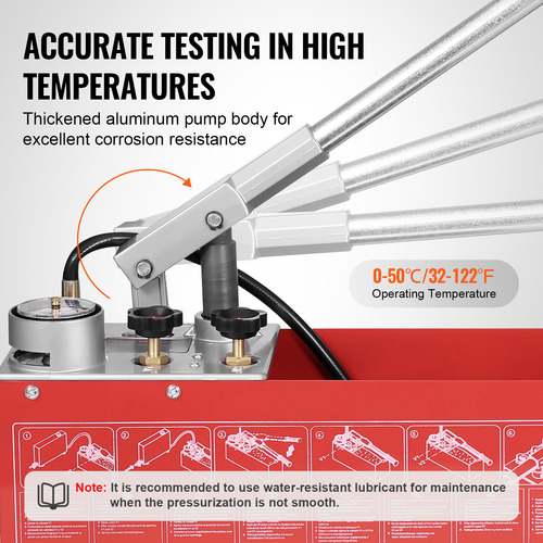 Vevor Bomba De Prueba Hidrostática 25 Bar Kit Probador 10 L
