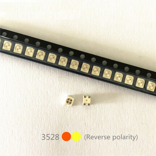 100 Polos Inversos 3528 Ámbar+amarillo Plcc-4, 617 Nm+587 Nm