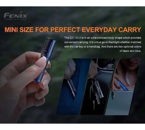 Imagen 4 de 7 de Linterna De Mano Fenix E01 V2.0 100 Lumens Led 35 Mts