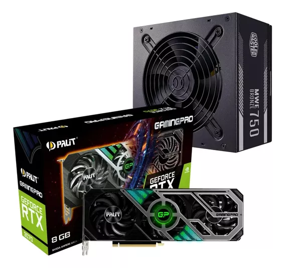 Placa De Video Nvidia Rtx 3070 + Fuente 750w 80+ Bronce