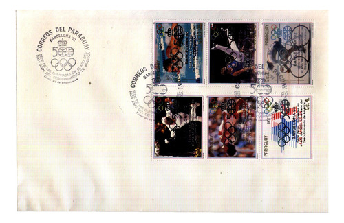 #4783 Paraguay 1987 Deportes Juegos Olímpicos Mi 4072-7 Fdc