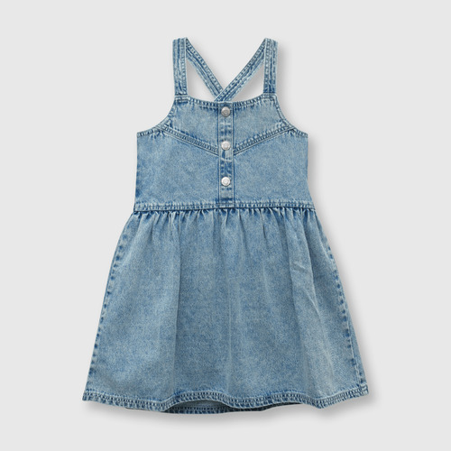 Vestido De Niñas Mezclilla Light Blue (2 A 12 Años)