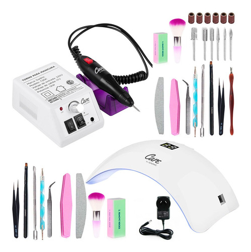 Cabina Para Uñas Uv Led 48w Manicura + Torno Profesional Color Blanco