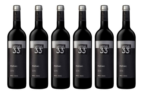 Vino Malbec Latitud 33 Tinto 750 Ml Caja X 6