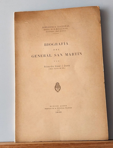  Biografia Del General San Martín -gual I Jaén-1823 Facsimil