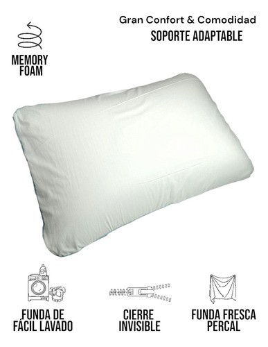 Almohada De Descanso Lunics Memory Foam Blanco +