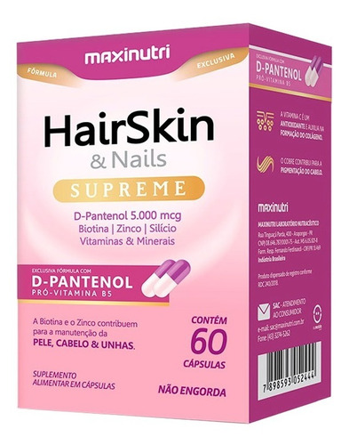 Hair Skin & Nails Supreme - 60 Cápsulas - Maxinutri