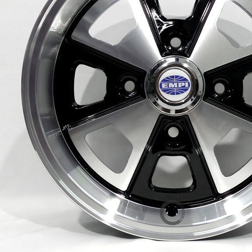 Roda Aro 15x6 Porsche Vw Fusca 4x130 R84 Kr ( Unidade ) Cor Preto Diamantado