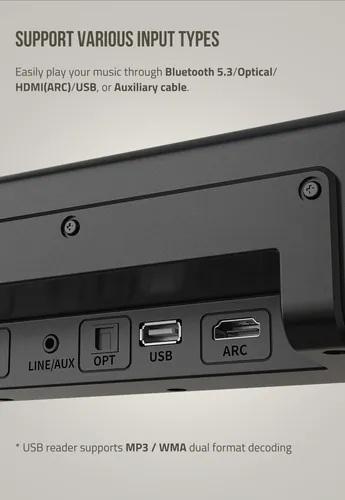 Barra De Sonido Con Subwoofer 2.1 110w Rms Hdmi Fenda Ht-350