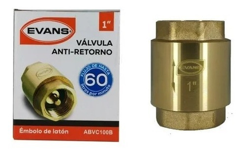 Válvula Check Anti-retorno Evans 1  Asiento Bronce Abvc100b