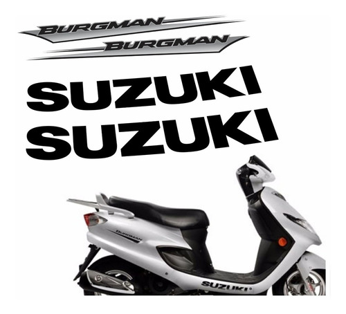 Kit Adesivos Suzuki Burgman 2005 A 2009 Branca Emblemas R893