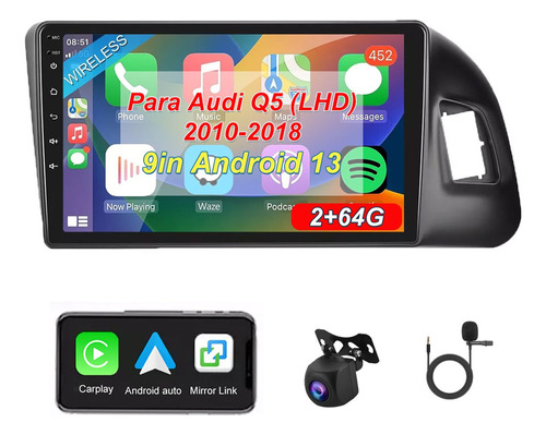 Estéreo De 9 Coches 2+64 G Carplay Gps Para Audi Q5 2010-201